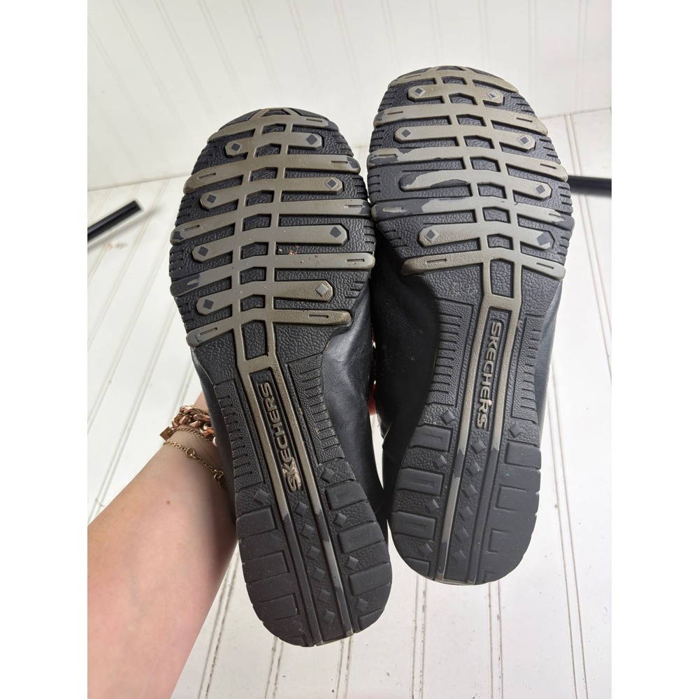 Skechers Bikers Black Leather T-Strap Mary Jane Flats Women's Size 9-9.5 - Picture 7 of 9